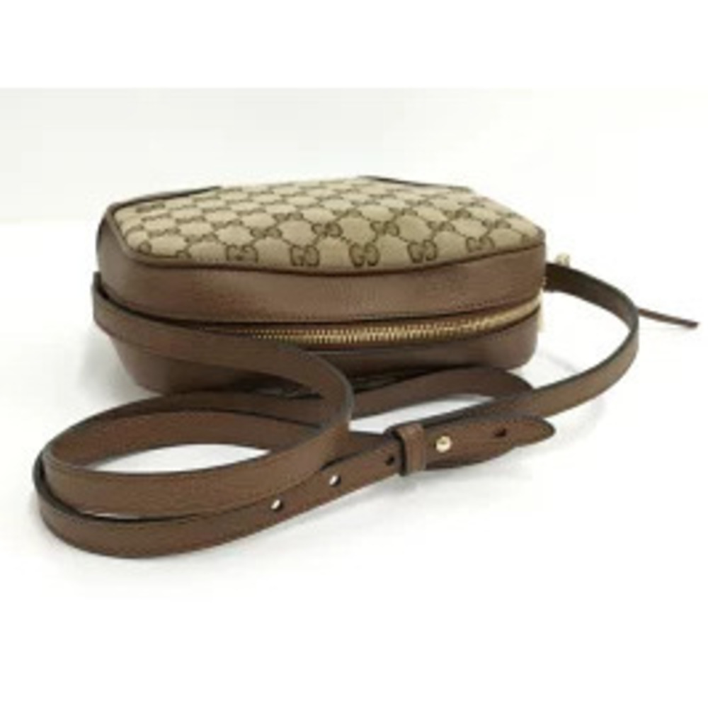 GUCCI Shoulder Bag GG Canvas Leather Brown - Picture 6 of 9